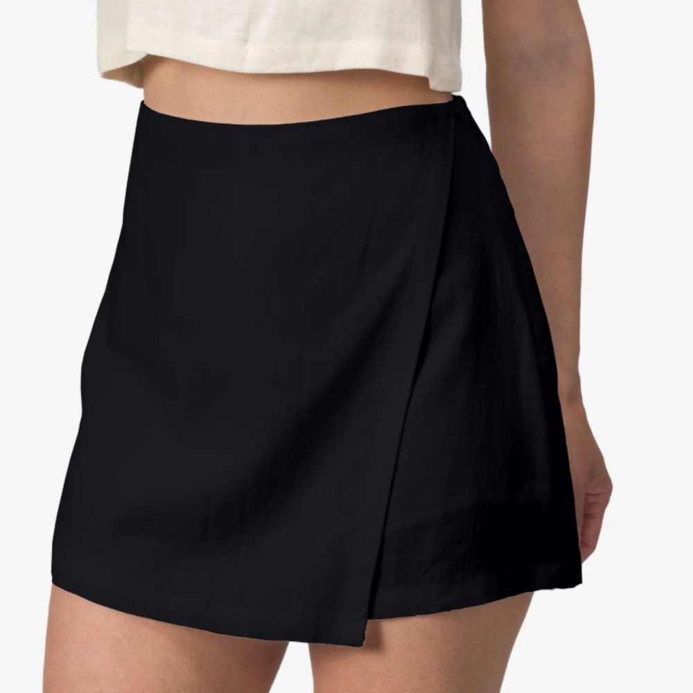 a new day Black Mini Wrap Skirt